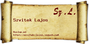 Szvitek Lajos névjegykártya